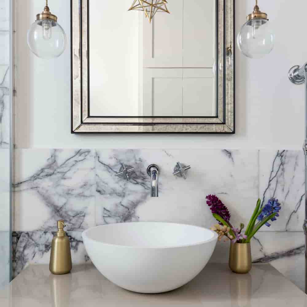 Amethyst marble bathroom