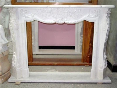 Evropski kamin od bijelog mramora od kamena Mantel Custom veliki kamin od vapnenca