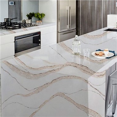 Wholesaler Table Top Slab Calacatta White Gold Artificial Quartz Stone For Kitchen Counter Top